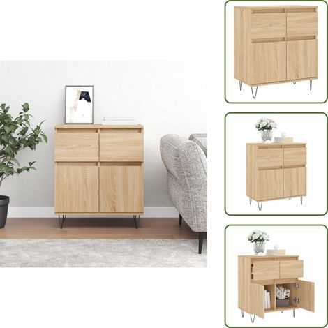 The Living Store Sideboard Sonoma-Eiche 60x35x70 cm Holzwerkstoff - Holzwerkstoff (1/5)