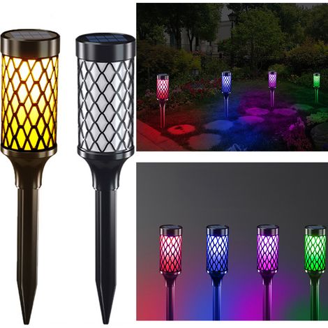 Lampe solaire RVB étanche pour pelouse, jardin, prise de terre, éclairage paysager, décoration d'intérieur, éclairage d'ambiance extérieur - 2 pièces (1/4)