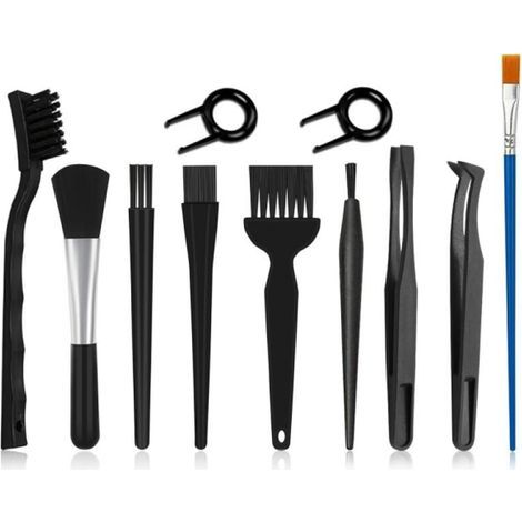 Set of 11 ESD anti-static keyboard cleaning brushes with keyboard puller for PC and laptop. PC keyboard cleaning kit. Cleaning brushes. Small brushes. (1/5)