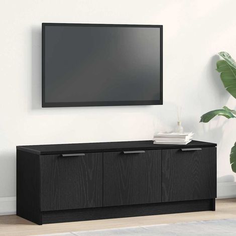 Meuble TV-Banc TV-Meuble Télé Chêne noir 102 x 35 x 36,5 cm Bois d'ingénierie 538412 (1/5)