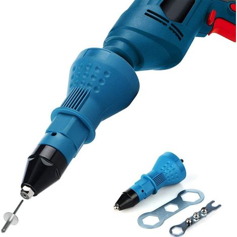 Insert Nut Tool - 3-In-1 Adjustable Head - For M4 M5 M6 Rivet Nuts - Drill Powered - Set Of 1 (1/5)