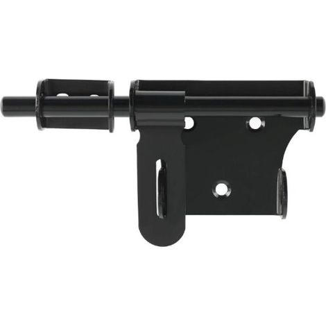 Ecleanfy - Verrou de Porte Loquet Porte Coulissante Verrou de Portail 15 cm avec Trou pour Cadenas Serrure de Porte Extérieure ou Intérieure, Acier Inoxydable Noir, (1/5)