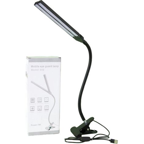 Lampe De Lecture LED - Bras Flexible 180° - Pince Pour Bureau Lit - 32 LED - Blanc/Noir - 220 G (1/5)