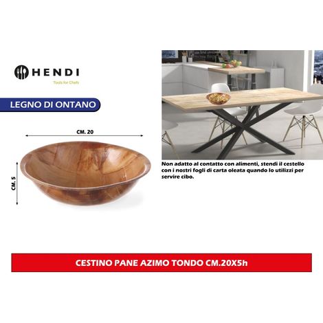 Ciotola rotonda in legno da cucina, diametro 200 mm, altezza 50 mm - Hendi 425800