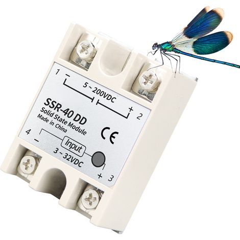 Relais Statique DC-DC SSR 40DD Base Cuivre Rouge Pur Puce Intelligente Sécurité Élevée Dissipation Rapide 45x62x24mm (1/5)