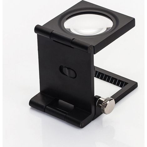 Mini Trois Loupe d'Écran Pliable 10X Loupe en Alliage de Zinc avec Échelle pour Outil de Bijoux Optique Textile 28mm (1/5)