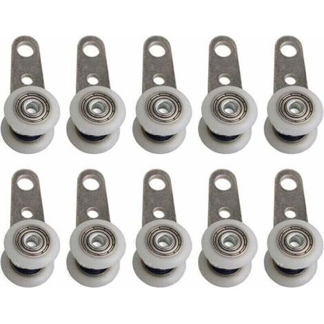 FENOPLASTICALot De 10 Roulettes Pour Baies Vitres Ou Portes Coulissantes - En Mtal Et En Plastique - 4,5 X 1,9 Cm, (1/4)