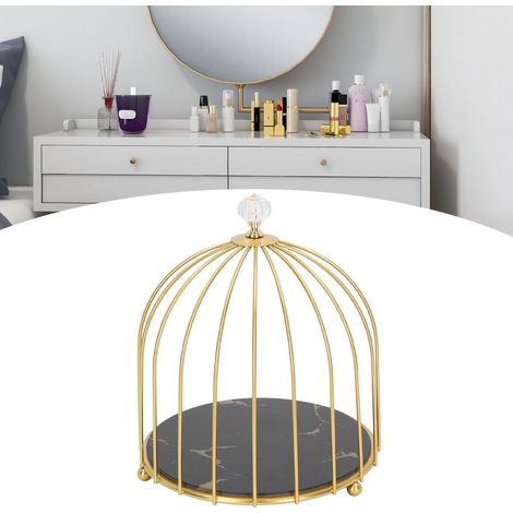 Meuble-lavabo simple couche doré, coiffeuse, étagère de rangement pour toilettes, base noire à motif doré (1/5)