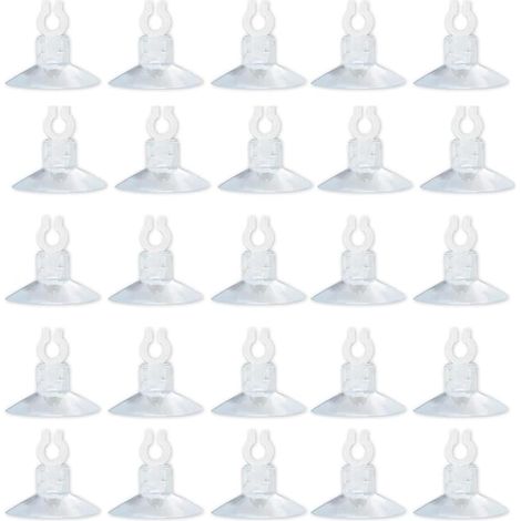 Lot de 25 Ventouses en Silicone avec Clips pour Tuyau d'Air 4/6 mm, Supports de Fixation pour Aquarium et Tuyaux CO₂ (1/5)