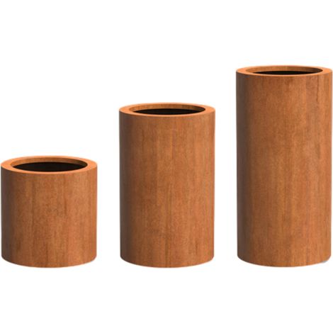 Adezz Circum mit Boden Pflanzgefäß aus Corten-Stahl Pflanzkübel Blumentopf