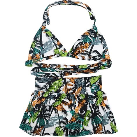 Maillot De Bain Pour Animal De Compagnie - Haut À Lacets Et Jupe À Velcro - Imprimé Floral - Polyester - Tailles XS à L - 1 Pièce (1/5)