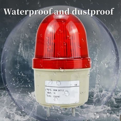 220V AC LED-Blitzsignalleuchte – 3W rotes Blinklicht – Dreieckbolzenbefestigung – 75mm Durchmesser für Werkstätten und Baustellen (1/4)