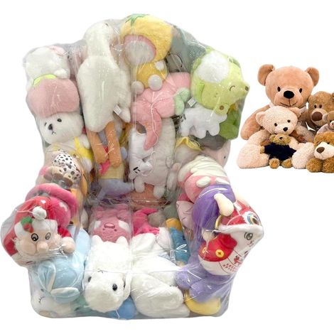 Pouf de rangement pour animaux en peluche - Grand coin - Gain de place (1/5)