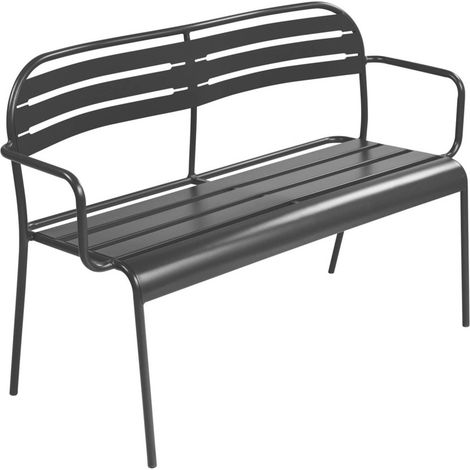 sweeek - Outdoor-Sitzbank aus Stahl für 2 Personen