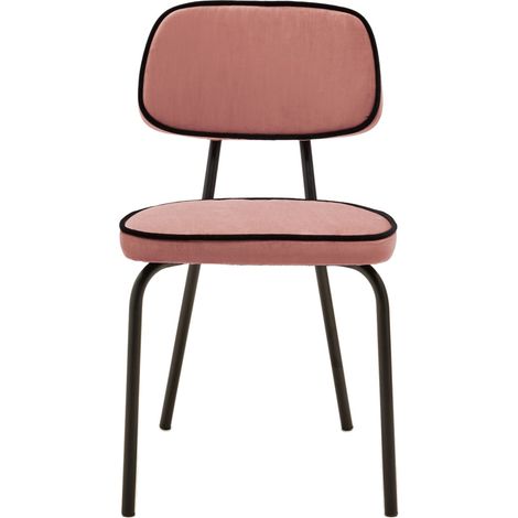Chaise en Velours uni Dalila et passepoil noir YSABEAU (1/4)