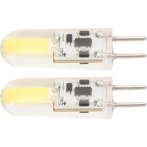 Lot de 2 ampoules LED en silicone GY6.35 COB 1505 3W 12V 300LM pour placards, penderies, extérieur, maison, bureau, plafond, lumière blanche froide 6000K-6500K (1/5)
