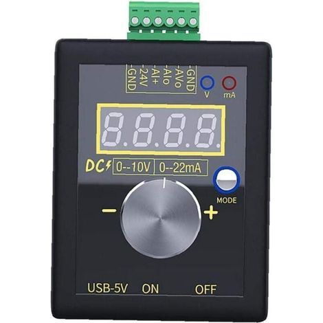 Generatore di segnale 0-10V / 0-4-20mA, simulazione di corrente e tensione, generatore di segnale portatile con batteria al litio integrata per il debug di pannelli PLC, nero, strumenti pratici per la (1/5)