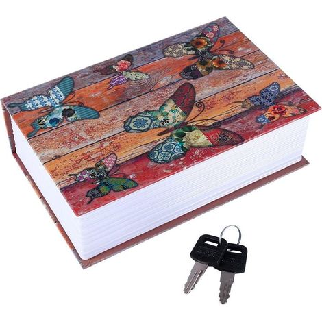 Reno – Caja fuerte secreta con forma de libro – Lugar para guardar dinero en efectivo, joyas y pasaporte – Acero inoxidable – Cerradura metálica – Diseño de camuflaje (1/5)