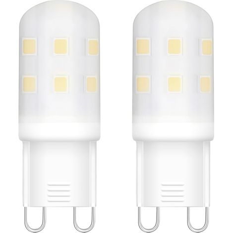 Ampoules LED G9, ampoules LED à culot bipolaire G9 de 2W, ampoules d'énergie équivalentes à des ampoules halogènes de 20W (Blanc chaud, 2 Pack)