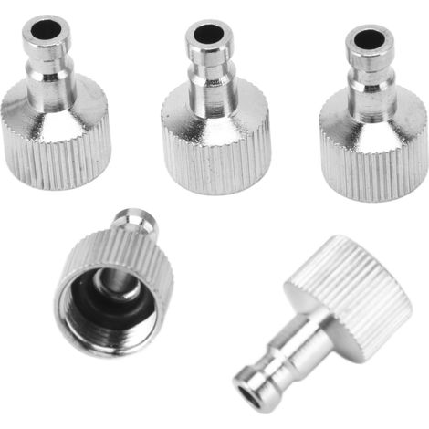 Kit de 6 adaptateurs pour aérographe en acier inoxydable avec raccords à dégagement rapide et connecteurs. (1/5)