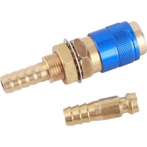 Kit raccord rapide laiton pour chalumeau MIG TIG, embout flexible 8mm, adaptateur et connecteur, ensemble 2 pcs (1/5)