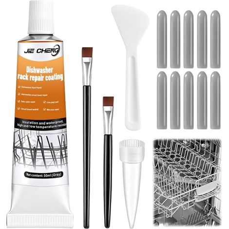 Revestimiento de reparación de cestas de lavavajillas, kit de reparación de óxido de cestas de lavavajillas, impermeable, a prueba de herrumbre, resistente a altas temperaturas, especialmente para rep