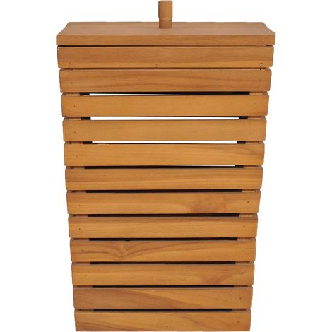 vidaXL Cesto de la ropa sucia madera maciza de teca 30x30x45 cm (1/2)