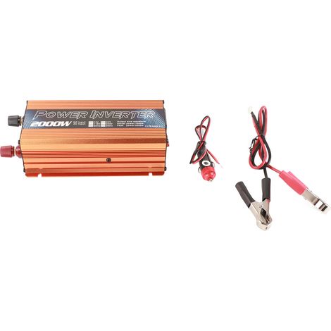 Onduleur Voiture Solaire Universel 2000W en Alliage Aluminium Faible Bruit Onde Sinusoïdale Modifiée pour Recharge Polyvalente (1/5)
