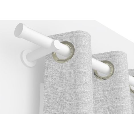 Lot de 2 Embouts bouchon Blanc mat D20 pour tringle à rideaux - Style moderne - (1/2)