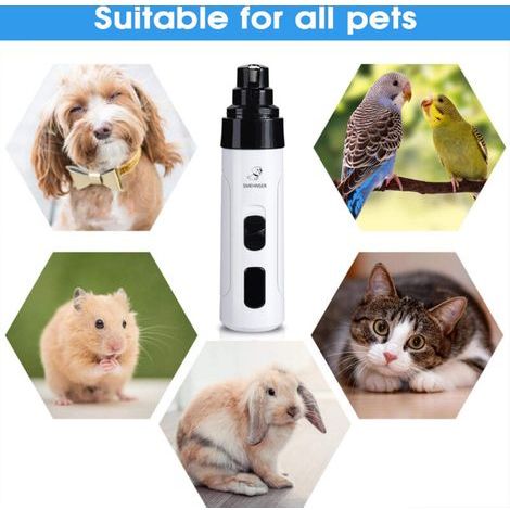 Coupe-ongles électrique pour chien 1 pièce, outil de toilettage des pattes d'animaux avec tête de remplacement