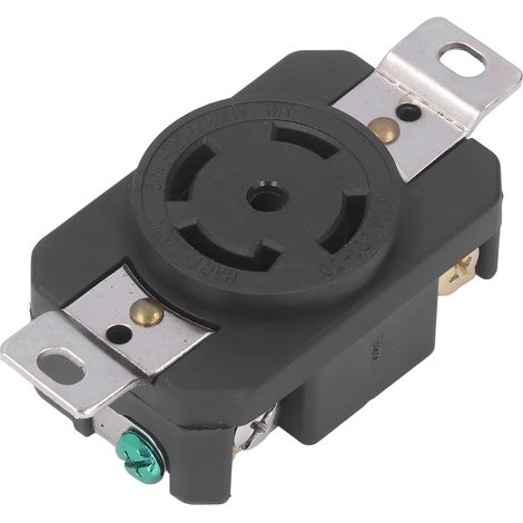 Industriesteckdose mit 5 Löchern, Messingkontakten und Verriegelung, US-Standard, 30 A, 120/208 V (1/5)