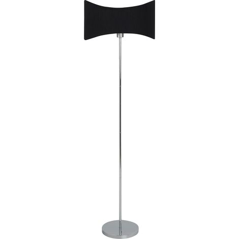 Lampe sur Pied en Métal Argenté et Abat-jour en Viscose Blanc Calvillo
