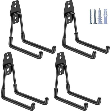 Heavy Duty Garage Hooks, 5.15 Inch Medium U Hooks, Power Tool and Garden Storage Racks for Hanging Ladders, Garden Hoses, Heavy Objects, etc. (1/4)
