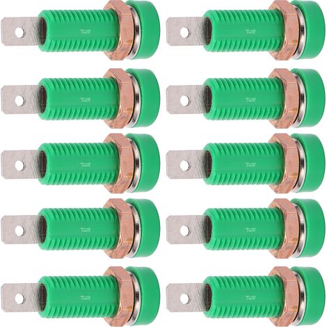 10 Stück 4-mm-Bananenbuchsen-Anschlussadapter für elektronische Instrumente, Grün (1/5)