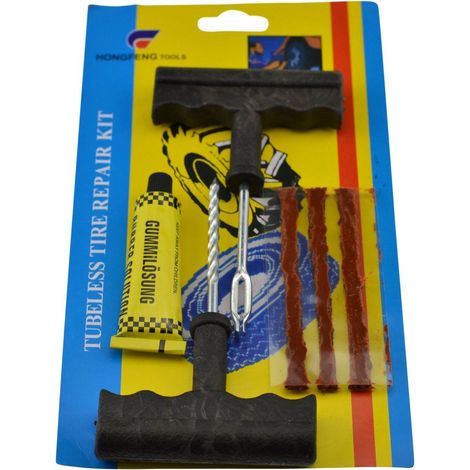 Kit Reparación Neumáticos Reparador Rápido De Pinchazos Ruedas Coche Moto
