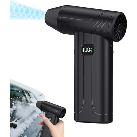 Sèche-Cheveux portatif, sèche-Cheveux portatif Rechargeable par USB sans Fil, plumeau 100 000 TR/Min, souffleur d'air électrique, pour Le Nettoyage de la pelouse de la Cour, du Patio et de la Voiture (1/5)