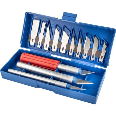 EUROTOOLS 16-tlg. Präzisionsmessersatz Skalpell Set für Modellbau Werkstatt Basteln (1/5)