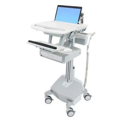 Carrello multimediale Ergotron grigio alluminio regolabile medico (1/3)