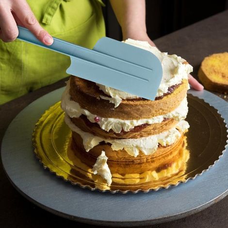 Lot de 2 Spatules en Plastique PP Prise Souple grattoir crème coupe utile cuisine outil pâtisserie beurre gâteau crème pâte 25cm 31cm (1/3)