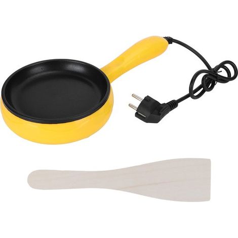 Friggitrice elettrica per uova, 300W, mini e leggera, con spatola in legno, padella elettrica multifunzionale, ideale per la casa, la cucina, gli studenti, la cucina, per friggere uova e pancake. (1/5)