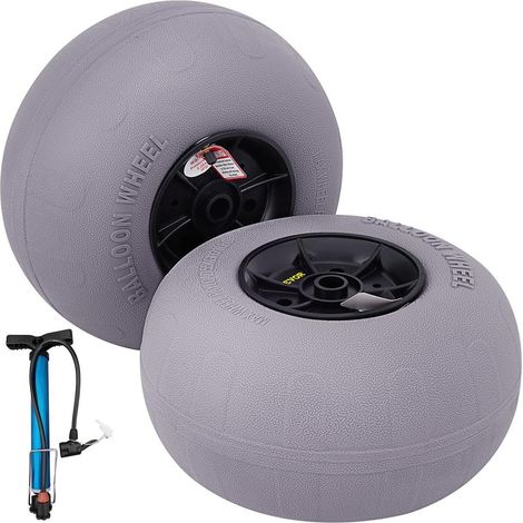 Pour Terrains Sablonneux Déplacement Fluide Lot 2 Roues Ballon Plage 33 cm TPU Basse Pression avec Pompe (1/5)