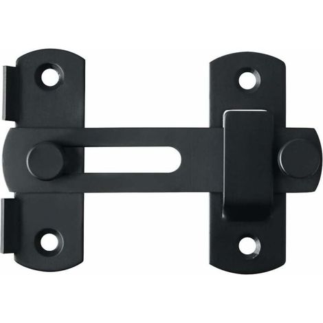 Verrou à bascule pour porte coulissante avec vis, pour porte, fenêtre, placard et jardin, finition acier inoxydable noir mat (1/5)