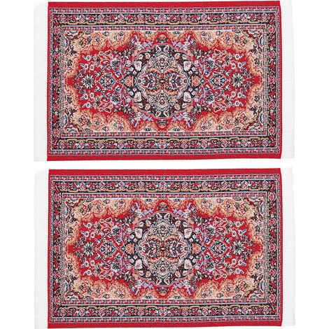 Lot de 2 tapis miniatures pour maison de poupée, ameublement pour petites maisons, jouets (échelle 1:12) (1/5)
