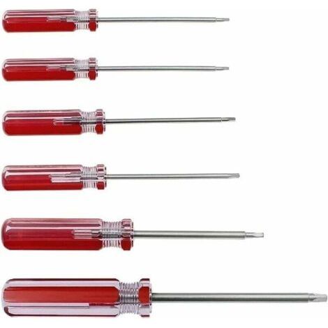 Jeu de 6 tournevis triangulaires, embouts de tournevis triangulaires magnétiques 1,8 mm 2,0 mm 2,3 mm 2,7 mm 3,0 mm 4,2 mm Outil de réparation de tournevis pour jouets et changement de batterie (1/4)