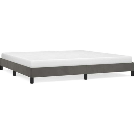Estructura cama sin colchón terciopelo gris oscuro 200x200 cm (1/5)