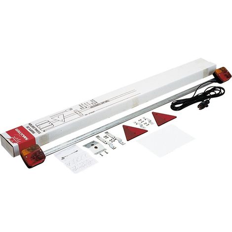 Maxter – Rampe d'éclairage agricole 1,60m avec câble 12m – Tube galvanisé 30x10mm – Deux feux inclus – Sécurité optimale remorque