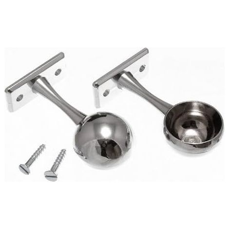 Lot de 10 supports de barre de penderie pour penderie Chromé 25 mm (1/2)