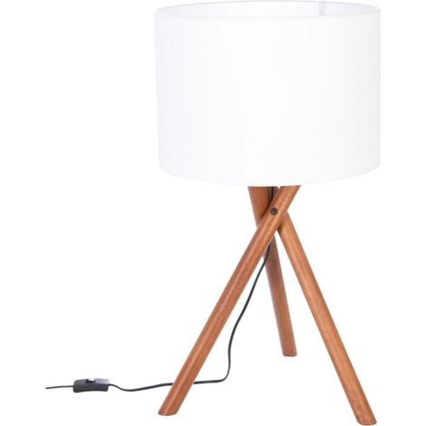 Lampe trépied NATT en bois H66 Atmosphera® (1/3)