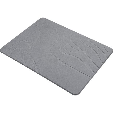 Alfombrilla de baño de diatomita – piedra natural, de secado rápido, superabsorbente, dimensiones 60×39 cm (gris oscuro) (1/5)