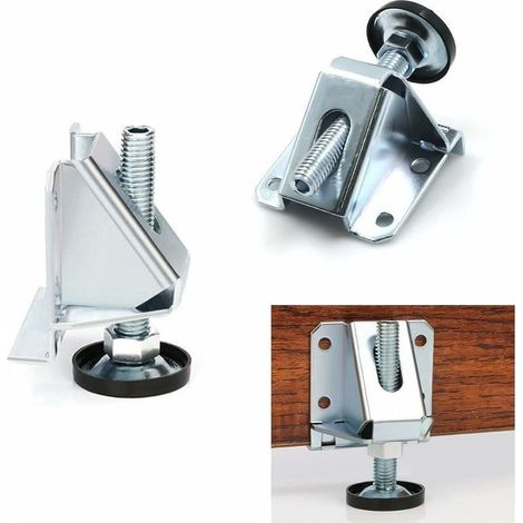 Pied de Nivellement pour Mobilier Pieds Vérin de Meuble—Niveleur de Pieds de Meubles Réglables, Pieds de Nivellement pour Armoires, Tables et Autres Meubles, Argent 2 Pièces (1/5)